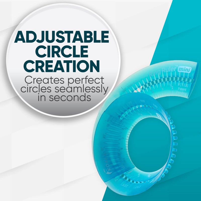 Koala Tools - Mini Ring Ruler for Circle Templates and Surfaces, Circular Ruler with 1 to 3.5-inch Adjustable Diameter, Geometric Tool for Drawing Circles - Image 2